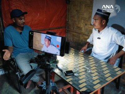 Rohingya refugee Forqan talking to ANA reporter in Bangladesh camps (Image: ANA)