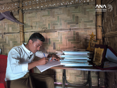 Rohingya student Solay Ahmed during interview with ANA in camps (Image: ANA)