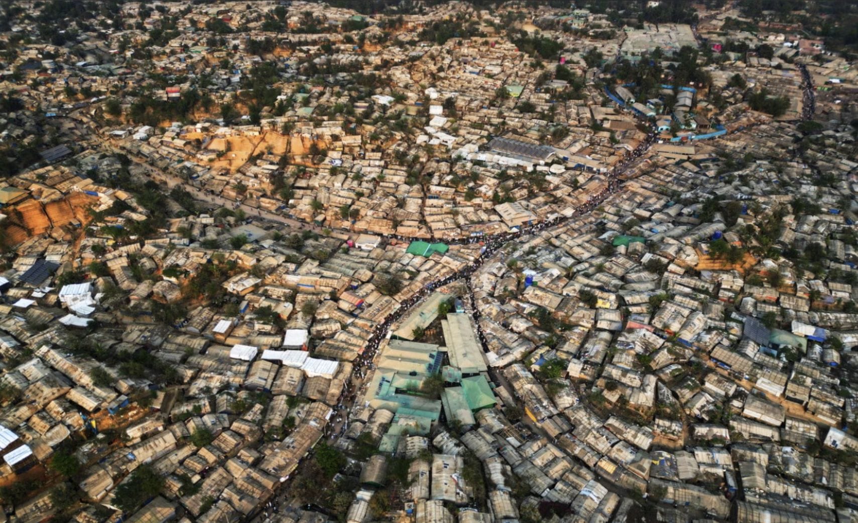 An aerial photage of Rohingya camps in Cox's Bazar (Image: The Independent)