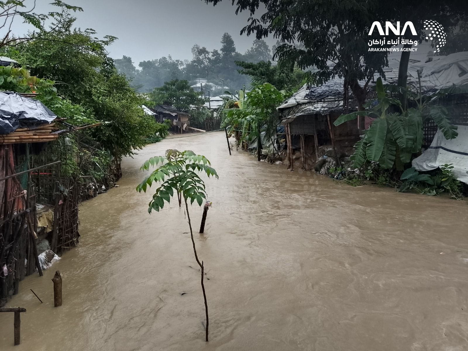 Floods sweeping through Bangladesh camps (Image: ANA)
