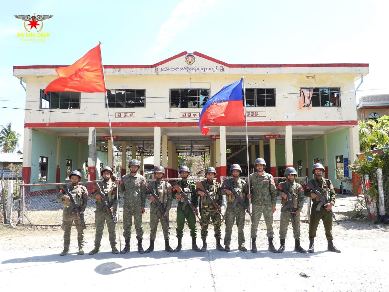 Arakan Army soldiers positioned in Buthidaung, Arakan (Image: AA Info Desk)