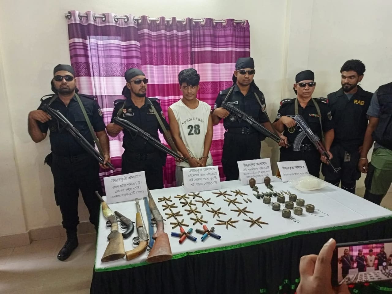 Gang leader after being arrested by Bangladeshi security forces (Image: Social Media)