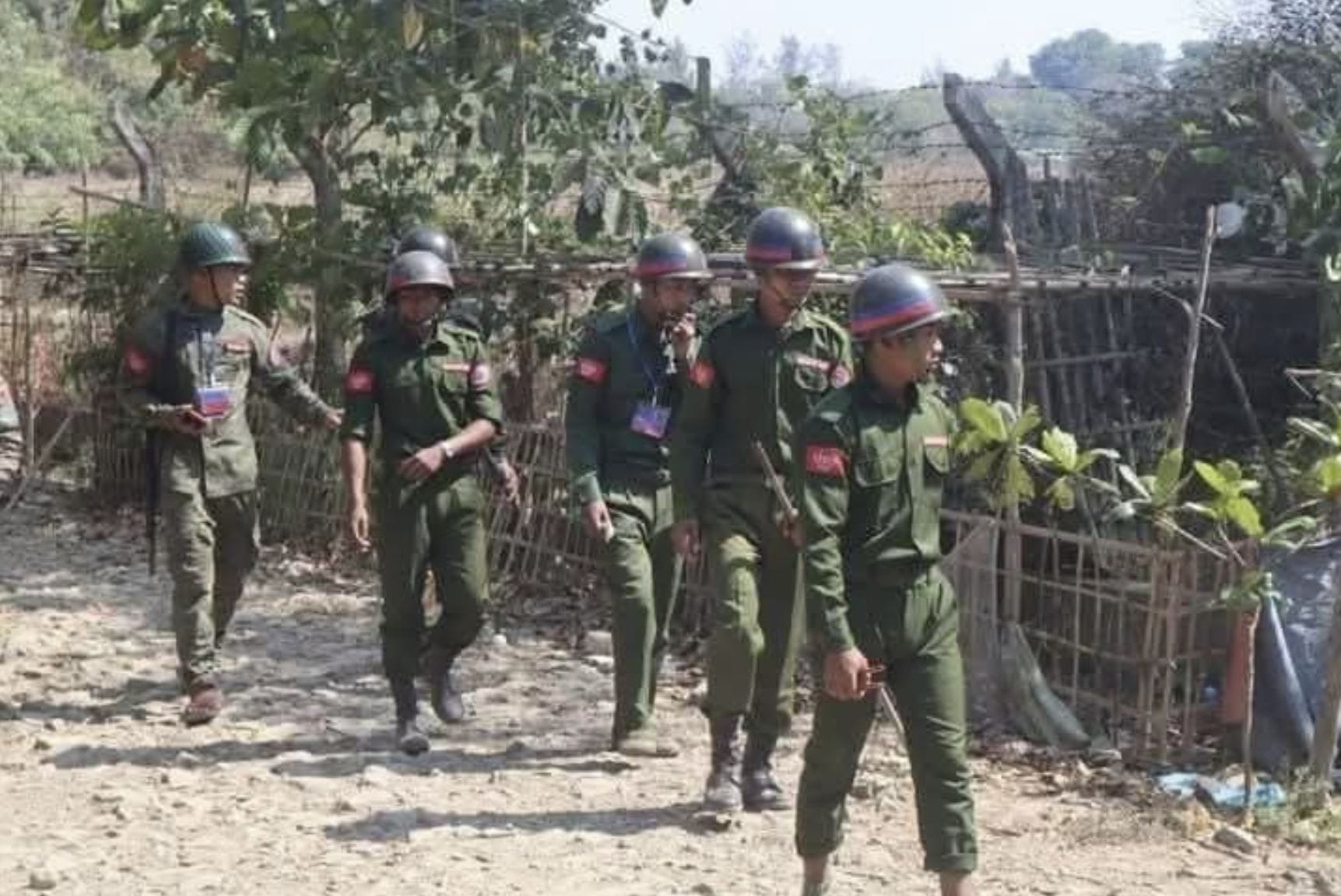 A number of Arakan Army soldiers in Maungdaw city in Arakan, western Myanmar (Image: Social Media)