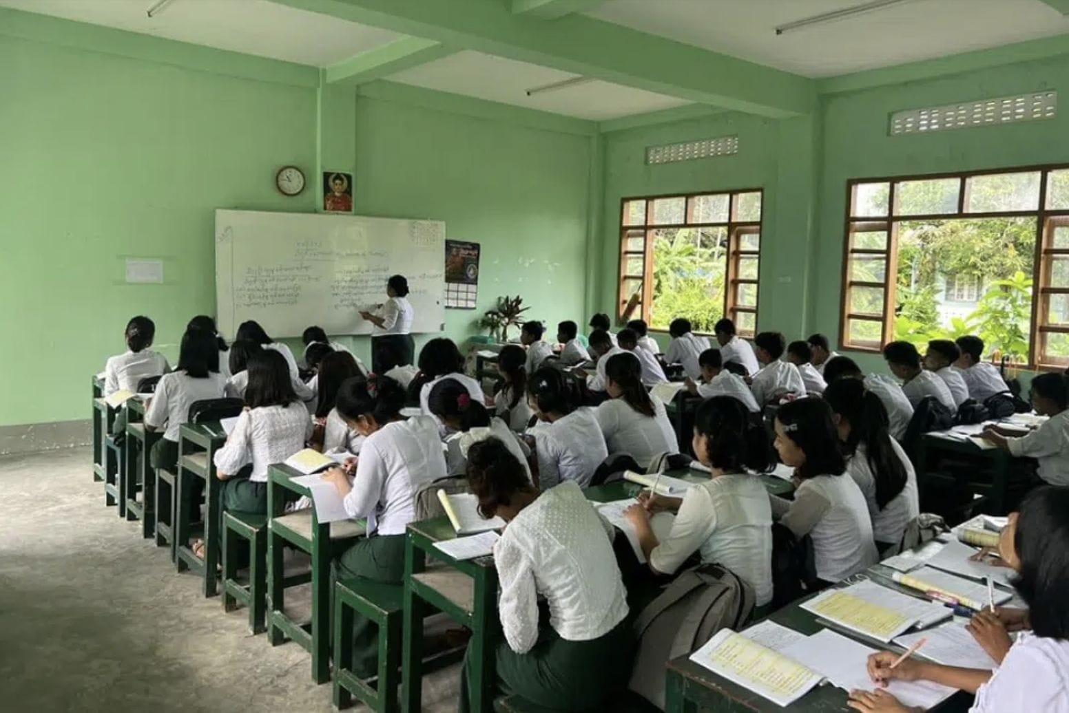Students inside one of the schools in Maungdaw city in Arakan state, western Myanmar (Image: social media)