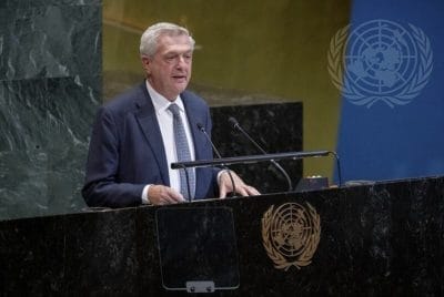 Filippo Grandi talking during UN High-Level conference on Rohingya, in New York, 30-9-2025 (Image: UN)