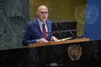 Volker Türk talking during UN High-Level conference on Rohingya, in New York, 30-9-2025 (Image: UN)