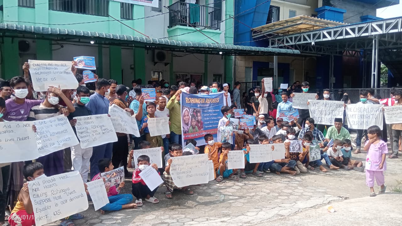 Indonesia: Rohingya Refugees in Pekanbaru Hold Demonstration Demanding Decent Living Conditions